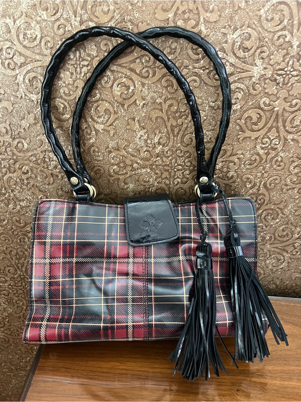 Patrica Nash Red and Black plaid purse